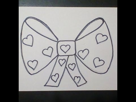 Как нарисовать бант   -   How to draw a bow    -    如何畫弓 Как нарисовать милые рисунки