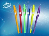 Шариковая ручка, цветной неоновый корпус,цветной колпачок,0,7mm/синий цвет/213
